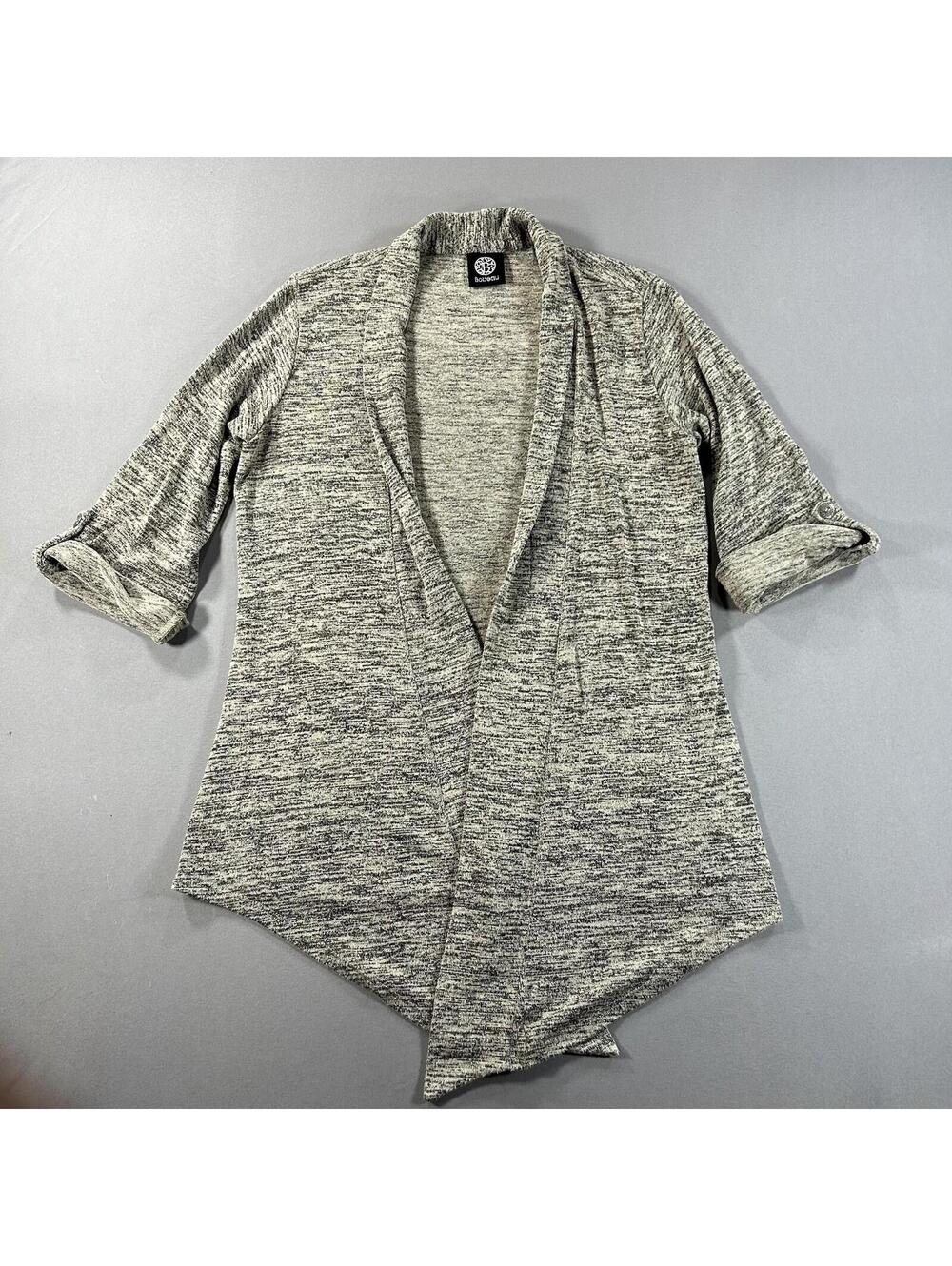Bobeau Long Sleeve Cardigain Sweater Womens Size Large Heather Tan